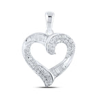 Radiant Love Diamond Pendant | 10kt White Gold Womens Round Diamond Heart Pendant 1/2 Cttw Top view from the 10Kt White Gold Womens Round Diamond Heart Pendant 1 2 Cttwpin219025 collection by Splendid Jewellery