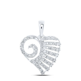 Captivating Love's Embrace Diamond Pendant Top view from the 10Kt White Gold Womens Round Diamond Heart Pendant 1 2 Cttwpin213374 collection by Splendid Jewellery