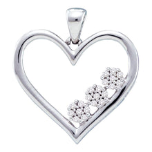 Load image into Gallery viewer, 10kt White Gold Diamond Heart &amp; Love Symbol Pendant - A Timeless Expression of Love Top view from the 10Kt White Gold Womens Round Diamond Heart Pendant 1 20 Cttwpin88330 collection by Splendid Jewellery