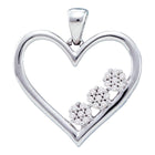 10kt White Gold Diamond Heart & Love Symbol Pendant - A Timeless Expression of Love Top view from the 10Kt White Gold Womens Round Diamond Heart Pendant 1 20 Cttwpin88330 collection by Splendid Jewellery