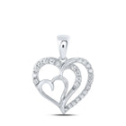 10kt White Gold Diamond Heart & Love Symbol Pendant Top view from the 10Kt White Gold Womens Round Diamond Heart Pendant 1 3 Cttwpin219003 collection by Splendid Jewellery