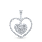 Radiant Love Diamond Pendant - 10kt White Gold Heart Necklace Top view from the 10Kt White Gold Womens Round Diamond Heart Pendant 1 3 Cttwpin210576 collection by Splendid Jewellery