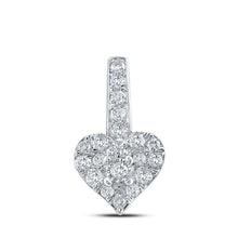 Load image into Gallery viewer, Radiant Love Diamond Pendant | 10kt White Gold 1/3 Cttw Heart &amp; Love Symbol Necklace Top view from the 10Kt White Gold Womens Round Diamond Heart Pendant 1 3 Cttwpin288248 collection by Splendid Jewellery