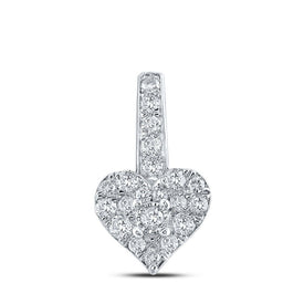 Radiant Love Diamond Pendant | 10kt White Gold 1/3 Cttw Heart & Love Symbol Necklace Top view from the 10Kt White Gold Womens Round Diamond Heart Pendant 1 3 Cttwpin288248 collection by Splendid Jewellery