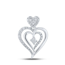 Load image into Gallery viewer, Eternal Love Diamond Heart Pendant Top view from the 10Kt White Gold Womens Round Diamond Heart Pendant 1 4 Cttwpin210554 collection by Splendid Jewellery