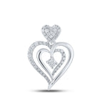 Eternal Love Diamond Heart Pendant Top view from the 10Kt White Gold Womens Round Diamond Heart Pendant 1 4 Cttwpin210554 collection by Splendid Jewellery
