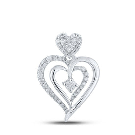 Eternal Love Diamond Heart Pendant Top view from the 10Kt White Gold Womens Round Diamond Heart Pendant 1 4 Cttwpin210554 collection by Splendid Jewellery