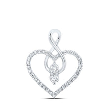 Load image into Gallery viewer, Enchanting Diamond Heart &amp; Love Symbol Pendant | 10kt White Gold Womens Round Diamond Heart Pendant 1/3 Cttw | Splendid Jewellery Top view from the 10Kt White Gold Womens Round Diamond Heart Pendant 1 3 Cttwpin213306 collection by Splendid Jewellery