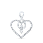 Enchanting Diamond Heart & Love Symbol Pendant | 10kt White Gold Womens Round Diamond Heart Pendant 1/3 Cttw | Splendid Jewellery Top view from the 10Kt White Gold Womens Round Diamond Heart Pendant 1 3 Cttwpin213306 collection by Splendid Jewellery