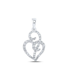 Load image into Gallery viewer, Sparkling Love: 10kt White Gold Diamond Heart Pendant Top view from the 10Kt White Gold Womens Round Diamond Heart Pendant 1 3 Cttwpin219037 collection by Splendid Jewellery