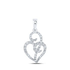 Sparkling Love: 10kt White Gold Diamond Heart Pendant Top view from the 10Kt White Gold Womens Round Diamond Heart Pendant 1 3 Cttwpin219037 collection by Splendid Jewellery