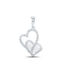 Load image into Gallery viewer, Radiant Affection Diamond Heart &amp; Love Pendant Top view from the 10Kt White Gold Womens Round Diamond Heart Pendant 1 3 Cttwpin219038 collection by Splendid Jewellery