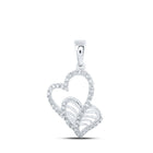Radiant Affection Diamond Heart & Love Pendant Top view from the 10Kt White Gold Womens Round Diamond Heart Pendant 1 3 Cttwpin219038 collection by Splendid Jewellery