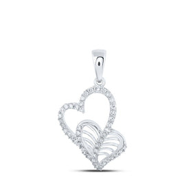 Radiant Affection Diamond Heart & Love Pendant Top view from the 10Kt White Gold Womens Round Diamond Heart Pendant 1 3 Cttwpin219038 collection by Splendid Jewellery