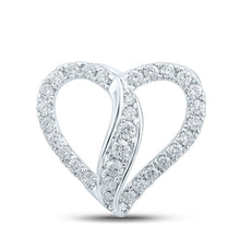 Load image into Gallery viewer, Enchanting Love Radiance Pendant Top view from the 10Kt White Gold Womens Round Diamond Heart Pendant 1 3 Cttwpin210623 collection by Splendid Jewellery