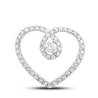 Radiant Love Diamond Pendant | 10kt White Gold Heart-shaped Pendant with Sparkling Diamonds Top view from the 10Kt White Gold Womens Round Diamond Heart Pendant 1 3 Cttwpin212006 collection by Splendid Jewellery
