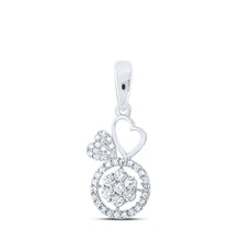 Load image into Gallery viewer, Captivating Love Brilliance Pendant Top view from the 10Kt White Gold Womens Round Diamond Heart Pendant 1 3 Cttwpin213354 collection by Splendid Jewellery