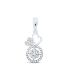 Captivating Love Brilliance Pendant Top view from the 10Kt White Gold Womens Round Diamond Heart Pendant 1 3 Cttwpin213354 collection by Splendid Jewellery