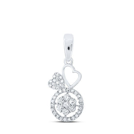 Captivating Love Brilliance Pendant Top view from the 10Kt White Gold Womens Round Diamond Heart Pendant 1 3 Cttwpin213354 collection by Splendid Jewellery