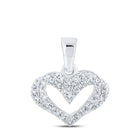 Love Sparkle: 10kt White Gold Diamond Heart Pendant Top view from the 10Kt White Gold Womens Round Diamond Heart Pendant 1 4 Cttwpin213889 collection by Splendid Jewellery