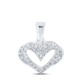 Love Sparkle: 10kt White Gold Diamond Heart Pendant Top view from the 10Kt White Gold Womens Round Diamond Heart Pendant 1 4 Cttwpin213889 collection by Splendid Jewellery