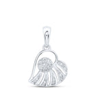 Radiant Love: 10kt White Gold Diamond Heart Pendant Top view from the 10Kt White Gold Womens Round Diamond Heart Pendant 1 4 Cttwpin219803 collection by Splendid Jewellery