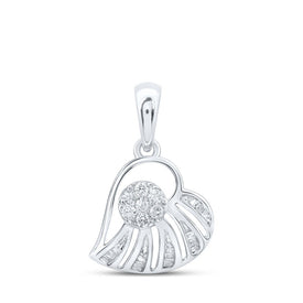 Radiant Love: 10kt White Gold Diamond Heart Pendant Top view from the 10Kt White Gold Womens Round Diamond Heart Pendant 1 4 Cttwpin219803 collection by Splendid Jewellery