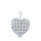 Sparkling Love: 10kt White Gold Diamond Heart Pendant Top view from the 10Kt White Gold Womens Round Diamond Heart Pendant 1 4 Cttwpin222696 collection by Splendid Jewellery