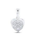 Sparkling Love: 10kt White Gold Diamond Heart Pendant Top view from the 10Kt White Gold Womens Round Diamond Heart Pendant 1 4 Cttwpin212297 collection by Splendid Jewellery