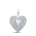 Sparkling Love Affair: 10kt White Gold Diamond Heart Pendant Top view from the 10Kt White Gold Womens Round Diamond Heart Pendant 1 4 Cttwpin213143 collection by Splendid Jewellery