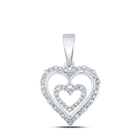 Sparkling Love Affair Diamond Pendant Top view from the 10Kt White Gold Womens Round Diamond Heart Pendant 1 4 Cttwpin210553 collection by Splendid Jewellery