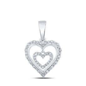 Sparkling Love Affair Diamond Pendant Top view from the 10Kt White Gold Womens Round Diamond Heart Pendant 1 4 Cttwpin210553 collection by Splendid Jewellery