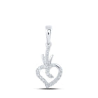Enchanting Diamond Heart & Love Symbol Pendant Top view from the 10Kt White Gold Womens Round Diamond Heart Pendant 1 4 Cttwpin213197 collection by Splendid Jewellery
