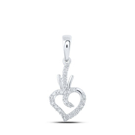 Enchanting Diamond Heart & Love Symbol Pendant Top view from the 10Kt White Gold Womens Round Diamond Heart Pendant 1 4 Cttwpin213197 collection by Splendid Jewellery