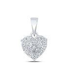 Romantic Reflections: 10kt White Gold Diamond Heart Pendant Top view from the 10Kt White Gold Womens Round Diamond Heart Pendant 1 3 Cttwpin213857 collection by Splendid Jewellery