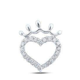 10kt White Gold Heart of Affection Pendant | Splendid Jewellery Top view from the 10Kt White Gold Womens Round Diamond Heart Pendant 1 4 Cttwpin212021 collection by Splendid Jewellery