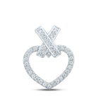10kt White Gold Diamond Heart Pendant: A Mesmerizing Symbol of Love and Romance Top view from the 10Kt White Gold Womens Round Diamond Heart Pendant 1 4 Cttwpin210672 collection by Splendid Jewellery