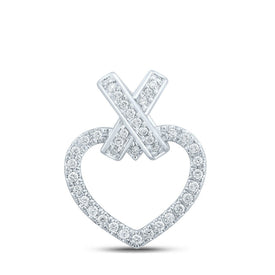 10kt White Gold Diamond Heart Pendant: A Mesmerizing Symbol of Love and Romance Top view from the 10Kt White Gold Womens Round Diamond Heart Pendant 1 4 Cttwpin210672 collection by Splendid Jewellery