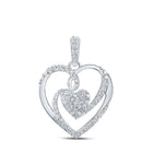 10kt White Gold Diamond Heart & Love Symbol Pendant | 1/4 Cttw Splendid Jewellery Top view from the 10Kt White Gold Womens Round Diamond Heart Pendant 1 4 Cttwpin210545 collection by Splendid Jewellery