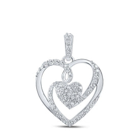 10kt White Gold Diamond Heart & Love Symbol Pendant | 1/4 Cttw Splendid Jewellery Top view from the 10Kt White Gold Womens Round Diamond Heart Pendant 1 4 Cttwpin210545 collection by Splendid Jewellery