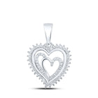 Radiant Love: 10kt White Gold Diamond Heart Pendant Top view from the 10Kt White Gold Womens Round Diamond Heart Pendant 1 4 Cttwpin210540 collection by Splendid Jewellery