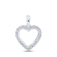 Load image into Gallery viewer, Dazzling Love Affair Diamond Pendant Top view from the 10Kt White Gold Womens Round Diamond Heart Pendant 1 4 Cttwpin213888 collection by Splendid Jewellery
