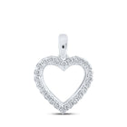 Dazzling Love Affair Diamond Pendant Top view from the 10Kt White Gold Womens Round Diamond Heart Pendant 1 4 Cttwpin213888 collection by Splendid Jewellery
