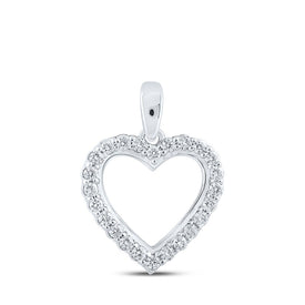 Dazzling Love Affair Diamond Pendant Top view from the 10Kt White Gold Womens Round Diamond Heart Pendant 1 4 Cttwpin213888 collection by Splendid Jewellery