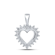 Load image into Gallery viewer, Enchanting Love Diamond Pendant | 10kt White Gold Heart &amp; Love Symbol Necklace 1/5 Cttw | Splendid Jewellery Top view from the 10Kt White Gold Womens Round Diamond Heart Pendant 1 5 Cttwpin210742 collection by Splendid Jewellery