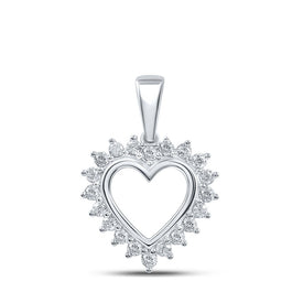 Enchanting Love Diamond Pendant | 10kt White Gold Heart & Love Symbol Necklace 1/5 Cttw | Splendid Jewellery Top view from the 10Kt White Gold Womens Round Diamond Heart Pendant 1 5 Cttwpin210742 collection by Splendid Jewellery