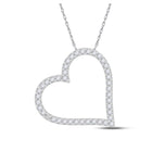 Romantic Diamond Love Affair Pendant Top view from the 10Kt White Gold Womens Round Diamond Heart Pendant 1 5 Cttwpin284078 collection by Splendid Jewellery