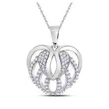Load image into Gallery viewer, Enchanting Love Affair Diamond Pendant Top view from the 10Kt White Gold Womens Round Diamond Heart Pendant 1 5 Cttwpin279236 collection by Splendid Jewellery