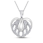 Enchanting Love Affair Diamond Pendant Top view from the 10Kt White Gold Womens Round Diamond Heart Pendant 1 5 Cttwpin279236 collection by Splendid Jewellery