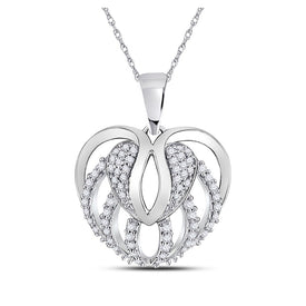 Enchanting Love Affair Diamond Pendant Top view from the 10Kt White Gold Womens Round Diamond Heart Pendant 1 5 Cttwpin279236 collection by Splendid Jewellery
